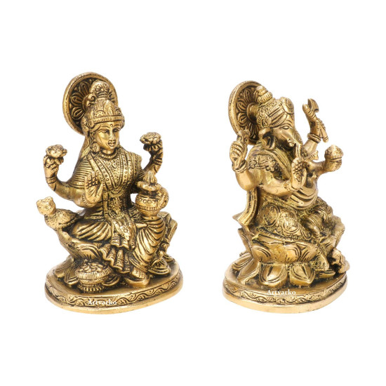 NOVELIKA-Brass Ganesha Laxmi Sitting on Lotus for Home Office Puja (Pack of 1) NOVELIKA-Brass Ganesha Laxmi Sitting on Lotus for Home Office Puja (Pack of 1)