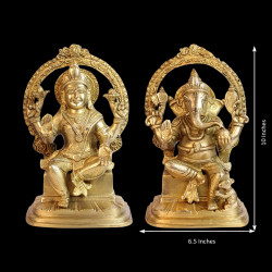 NOVELIKA-Ganesh Lakshmi Bhagwan Idol Sitting Statue for Home Office Diwali Pooja Good Luck Gift (Pack of 1)