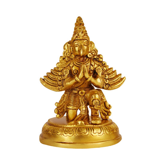 NOVELIKA- Brass Garuda  Eagle for Temple Home Decor Vaastu Feng Shui Vastu Lucky  (Pack of 1)