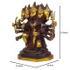 NOVELIKA-Brass Brown Gold Lord Panchmukhi Hanuman Statue (Pack of 1)