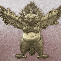 NOVELIKA-Brass Garuda Home Office Entrance Decor Evil Eye Surakasha Vastu Dosh Antique Gold Finish(Pack of 1)