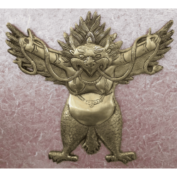 NOVELIKA-Brass Garuda Home Office Entrance Decor Evil Eye Surakasha Vastu Dosh Antique Gold Finish(Pack of 1)