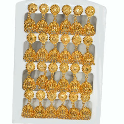 Latest Stylish Traditional Trendy Jhumka – Golden Color Pairs (Pack of 12) | Alloy Jhumka for Women & Girls