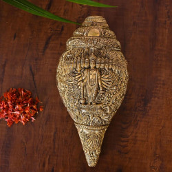 Novelika Brass Elegant Vishnu Virat Shankh Wall Hanging Table Décor Home Decoration Novelika Brass Elegant Vishnu Virat Shankh Wall Hanging Table Décor Home Decoration