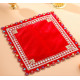 Novelika-Red Velvet Pooja Aasan with Intricate Mirror Work(NA616)