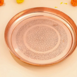 Novelika- Copper Thali with an Etched Design(NA629)