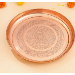 Novelika- Copper Thali with an Etched Design(NA629)