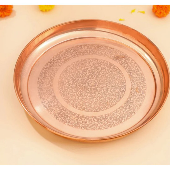 Novelika- Copper Thali with an Etched Design(NA629)