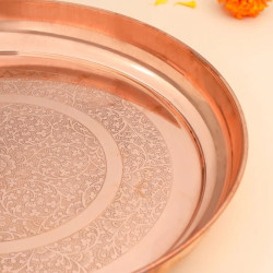 Novelika- Copper Thali with an Etched Design(NA629)