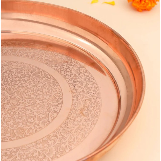 Novelika- Copper Thali with an Etched Design(NA629)
