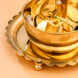 Novelika - Brass Akhand Diya with a Glass Cover (NA580)