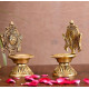 Novelika- Brass Shankh Chakra Diya Set (NA581)