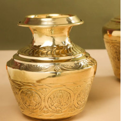 Novelika- Brass Ashtalakshmi Kalash or Kudam (NA582)