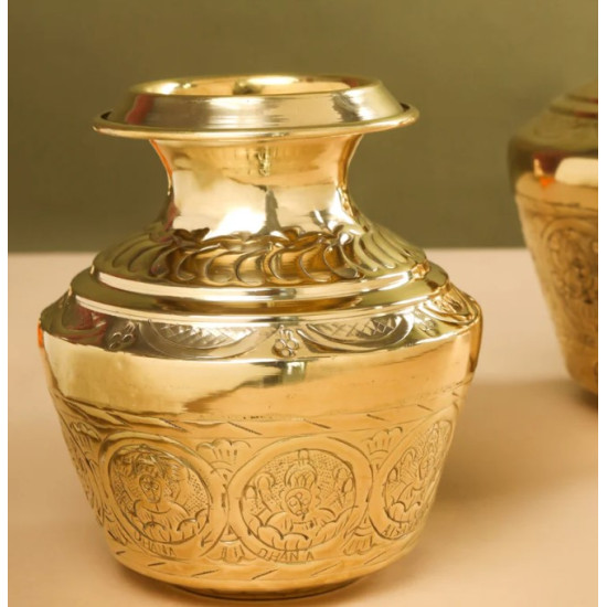 Novelika- Brass Ashtalakshmi Kalash or Kudam (NA582)