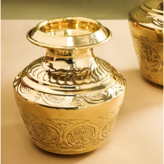 Novelika- Brass Ashtalakshmi Kalash or Kudam (NA582)