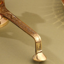 Novelika - Brass Traditional Panch Aarti Diya (Lamp) with a Handle(NA587)