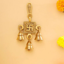 Novelika- Brass Swastik Wall Hanging Bell(NA589)