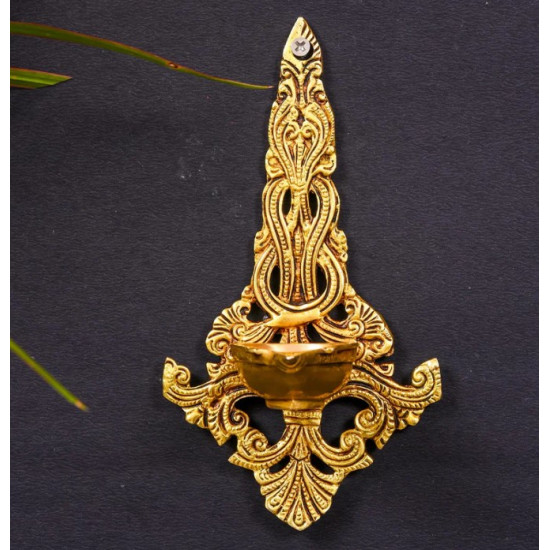Novelika- Brass Ethnic Carved Hanging Diya(NA593)