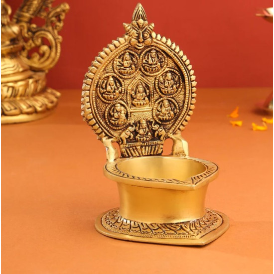 Novelika- Brass Ashtalakshmi Diya (lamp)(NA595)