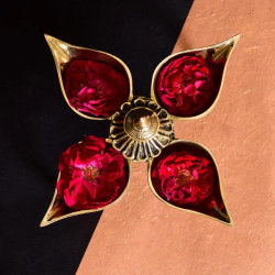 Novelika- Pooja Antique Brass Devine Four Petal Diya(NA601)