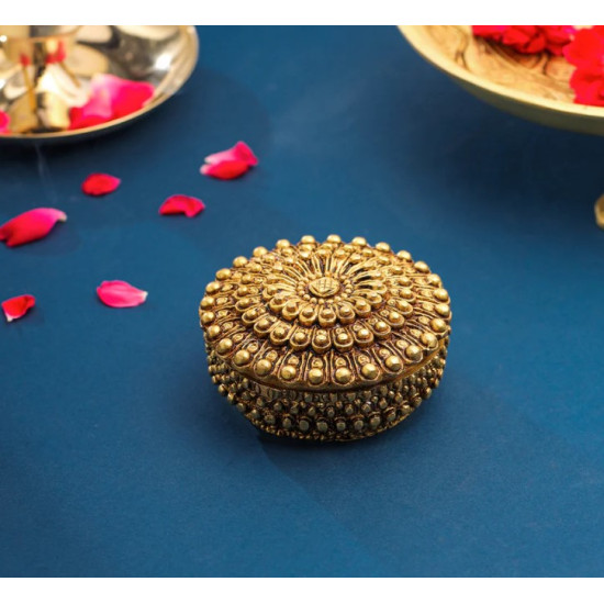 Novelika- Brass Mandala Design Kum Kum Box(NA6007) Novelika- Brass Mandala Design Kum Kum Box(NA6007)