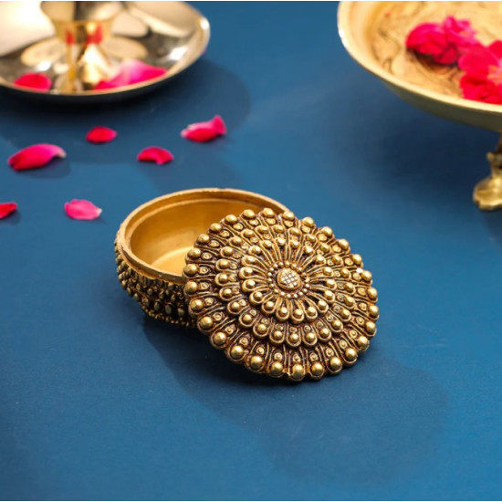 Novelika- Brass Mandala Design Kum Kum Box(NA6007) Novelika- Brass Mandala Design Kum Kum Box(NA6007)