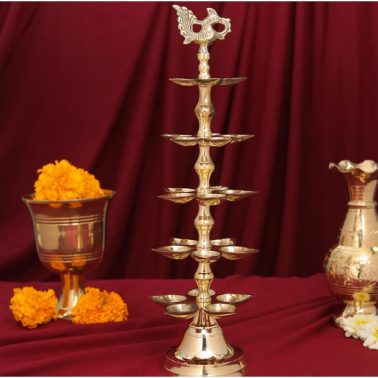 Novelika- Brass Peacock Five Tier Lamp (NA609) Novelika- Brass Peacock Five Tier Lamp (NA609)