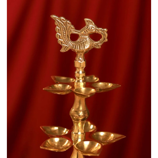 Novelika- Brass Peacock Five Tier Lamp (NA609) Novelika- Brass Peacock Five Tier Lamp (NA609)