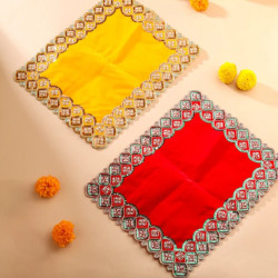 Novelika - Sequin And Pearl Work  Pooja Aasan cloths(NA611)