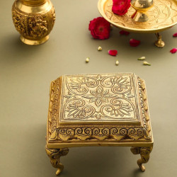 Novelika- Brass Chowki with Elephant Pillars(NA614)
