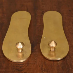 Novelika -Decorative Brass Charan Paduka Set For Mandir Placement(NA619)