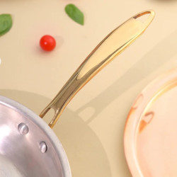Novelika-Copper Fry Pan with a Lid and Brass Handle(NA624) Novelika-Copper Fry Pan with a Lid and Brass Handle(NA624)