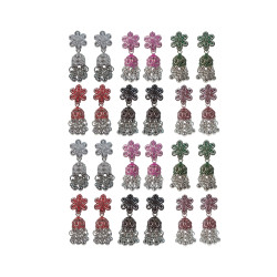 Novelika Latest Stylish  Traditional Jhumka Earring set Of 12 for Women Girls - ER1017 Novelika Latest Stylish  Traditional Jhumka Earring set Of 12 for Women Girls - ER1017