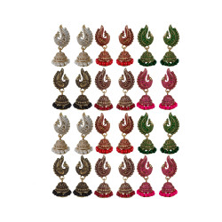 Novelika Latest Stylish Golden Tone Traditional Dangle Earring set for Women Girls - ER11007 Novelika Latest Stylish Golden Tone Traditional Dangle Earring set for Women Girls - ER11007