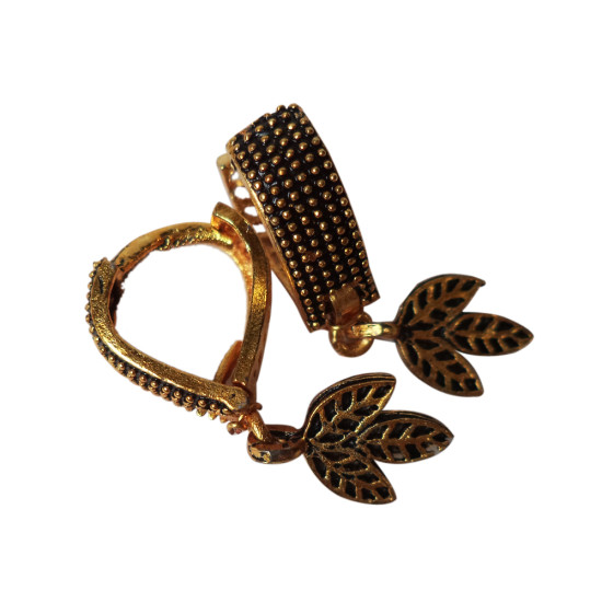 Novelika Latest Stylish Golden Tone Traditional Huggie Earring set for Women Girls - ER3006