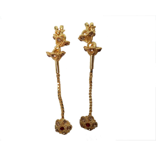 Novelika Latest Stylish Golden Tone Traditional Chandelier Earring set for Women Girls - ER1008