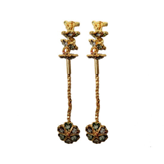Novelika Latest Stylish Golden Tone Traditional Chandelier Earring set for Women Girls - ER1008