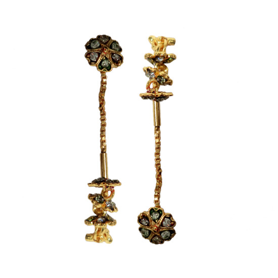 Novelika Latest Stylish Golden Tone Traditional Chandelier Earring set for Women Girls - ER1008