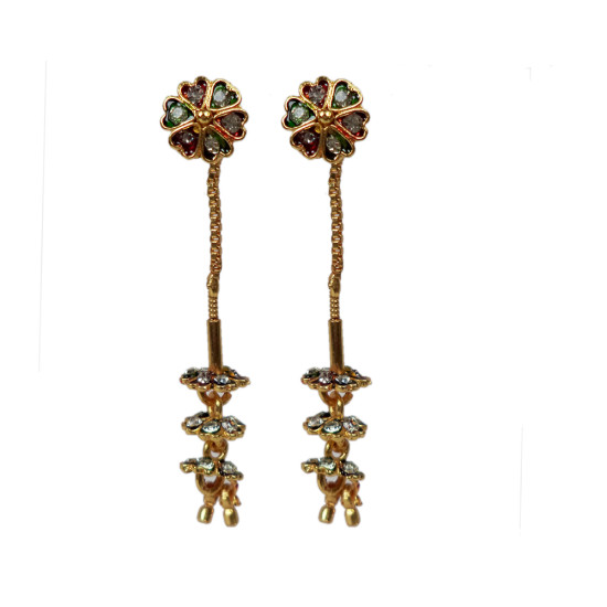 Novelika Latest Stylish Golden Tone Traditional Chandelier Earring set for Women Girls - ER1008