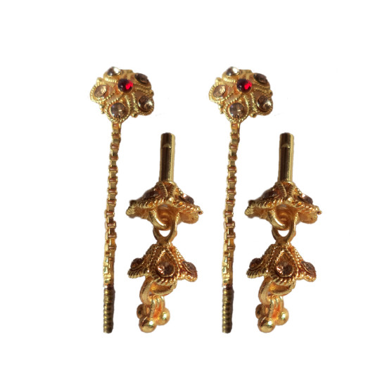 Novelika Latest Stylish Golden Tone Traditional Chandelier Earring set for Women Girls - ER1008
