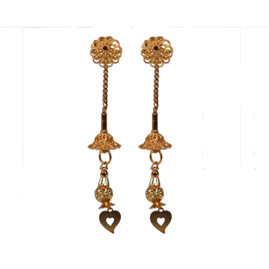 Novelika Latest Stylish Golden Tone Traditional Chandelier Earring set for Women Girls - ER1013