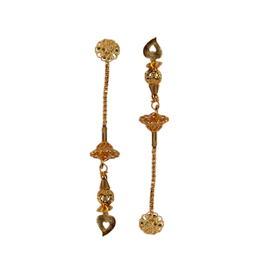 Novelika Latest Stylish Golden Tone Traditional Chandelier Earring set for Women Girls - ER1013