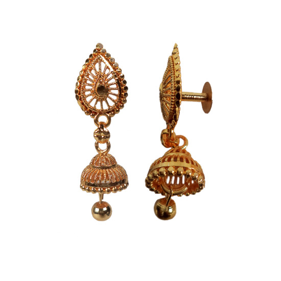 Novelika Latest Stylish Golden Tone Beautiful Traditional Jhumka Earring set for Women Girls - ER6008
