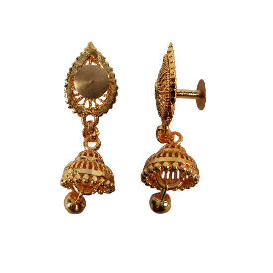 Novelika Latest Stylish Golden Tone Beautiful Traditional Jhumka Earring set for Women Girls - ER6008