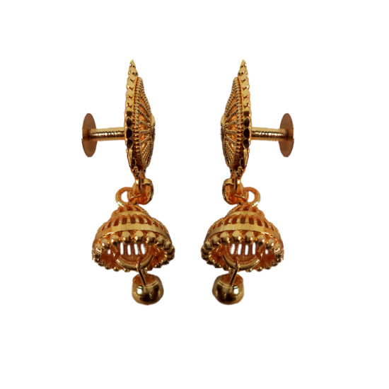 Novelika Latest Stylish Golden Tone Beautiful Traditional Jhumka Earring set for Women Girls - ER6008