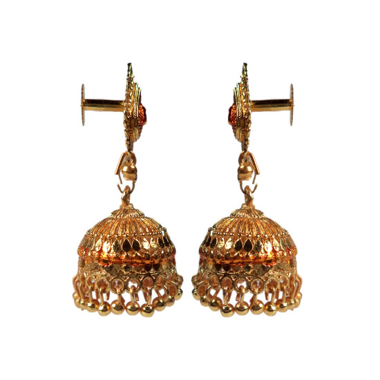 Novelika Latest Stylish Golden Tone Beautiful Traditional Jhumka Earring set for Women Girls - ER6010