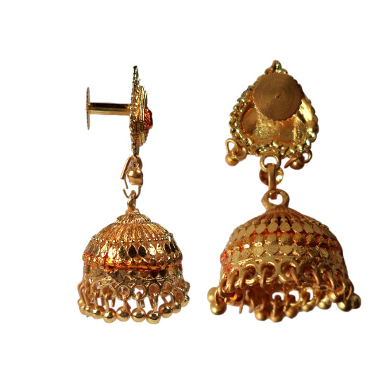Novelika Latest Stylish Golden Tone Beautiful Traditional Jhumka Earring set for Women Girls - ER6010