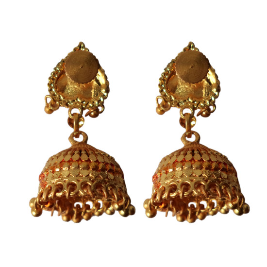 Novelika Latest Stylish Golden Tone Beautiful Traditional Jhumka Earring set for Women Girls - ER6010