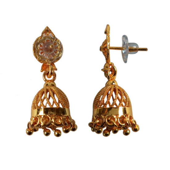 Novelika Latest Stylish Golden Tone Traditional Jhumka Earring set for Women Girls - ER6011