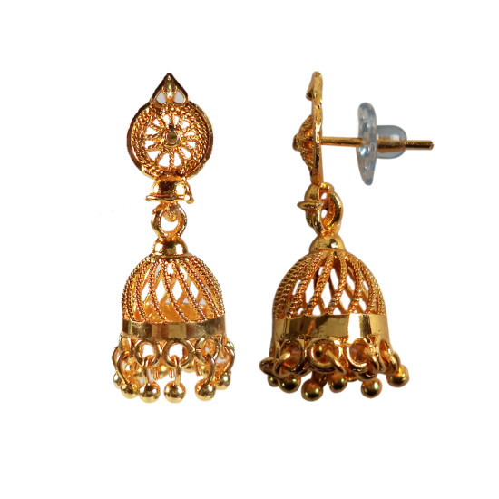 Novelika Latest Stylish Golden Tone Traditional Jhumka Earring set for Women Girls - ER6011